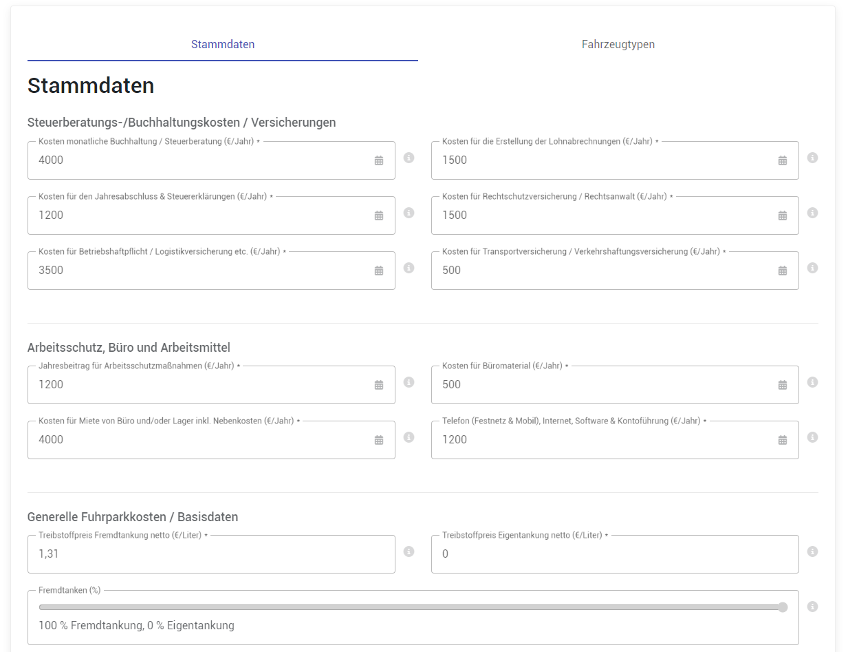 Stammdaten-Ansicht in xpertour VCC